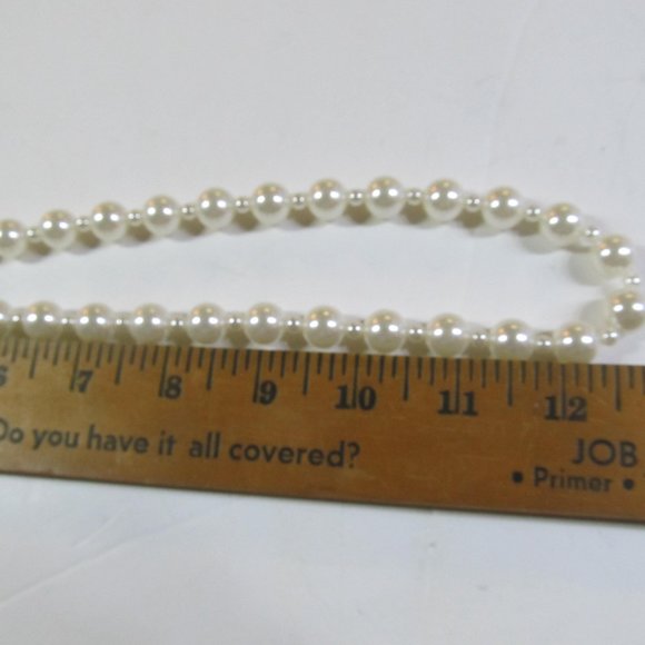 Long Lovely Pearl Necklace Ivory Pearl Single Strand Pearl Necklace 25" Wedding - Picture 2 of 4